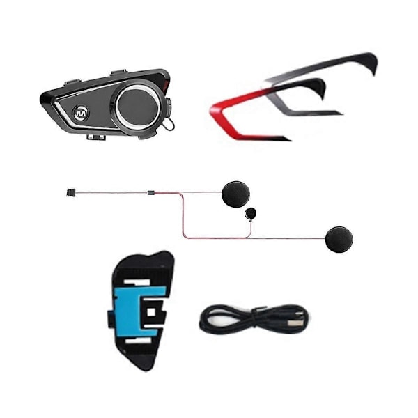 Motorcykel Hjelm Bluetooth Headset Fuld Hjelm Blød Etiket Indbygget Intercom og Musikdeling