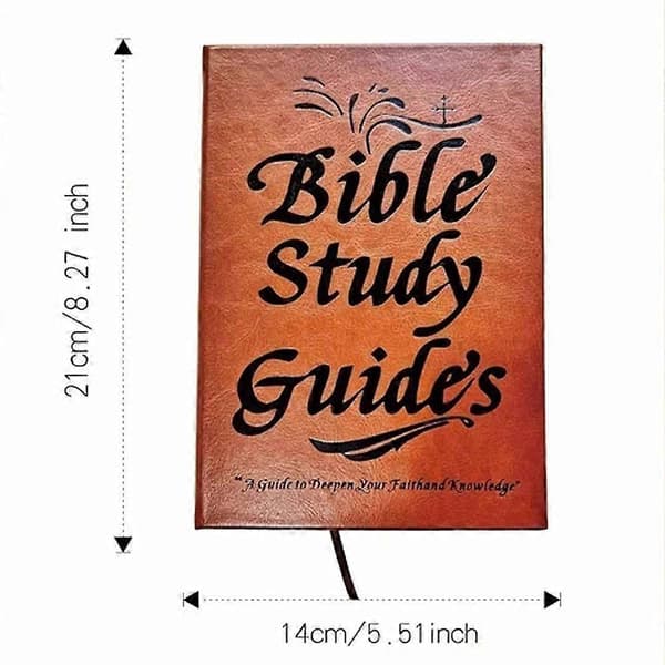 Bibelstudieguide Notesbog - 66 Siders Læderomslag Bibelstudieguide Fødselsdagsgave til Mænd Kvinder 2pcs
