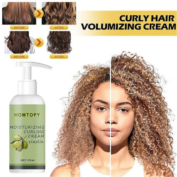 Hårvolumiserende creme, krøllet hår elastin krølledefinerende creme styling
