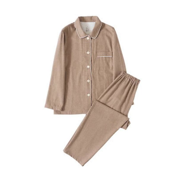 Dam Pyjamas Familj Pyjamas Set, Matchande Pyjamas Dam Långärmad Pyjamas Set Coffee L