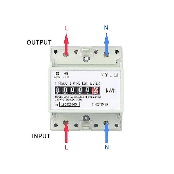 Elektrisk enfas tvåtråds AC 220V 100A energimätare KWh räknare förbruknings analog elmätare (A)-Yvan