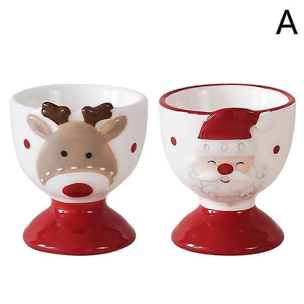 Juläggkopp Rolig Festival Älg Tecknad Tomte Äggkopp B 4pcs