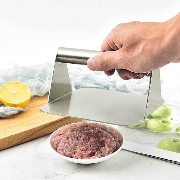2025 Lämplig Hamburgerpress i Rostfritt Stål, Nonstick Barbecue Hamburgerpress, Professionell Plattbäcksbakning