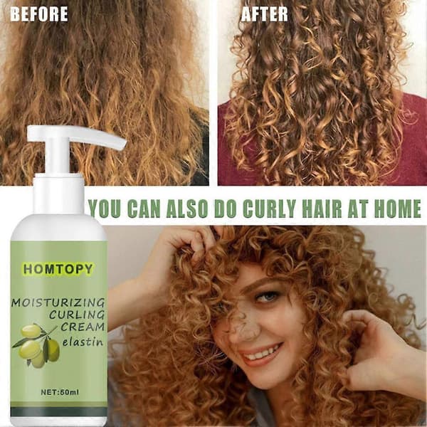 Hårvolumiserende creme, krøllet hår elastin krølledefinerende creme styling