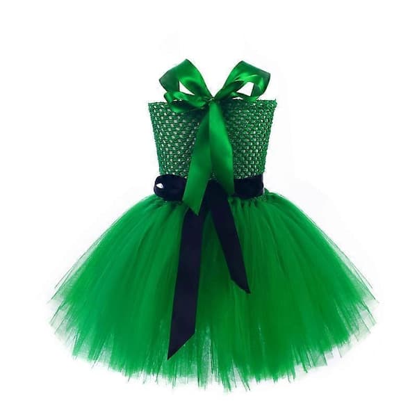 Irländsk semesterdräkt, klöverklänning, St. Patrick flickans puffiga kjol, scenframträdandedräkt M(3-4T)