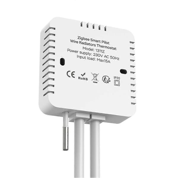 Tuya ZigBee Smart Termostat för Pilot Wire Värmeelement Stöd Elövervakning Fjärrkontroll C
