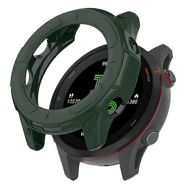Kompatibel För Garmin Forerunner 255 Mjukt TPU Klockskydd Utskuren Design Anti-Repor Skyddande Ram Green