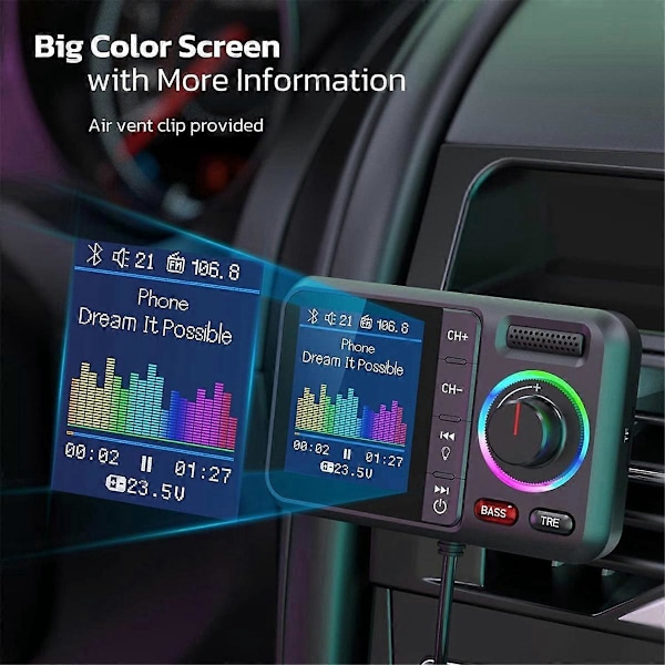 BT98L LED Display Bluetooth 5.0 Transmitter Adapter 3.5MM AUX MP3 Afspiller HIFI Lydadapter til PC