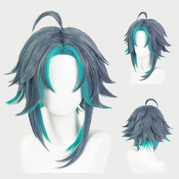 Genshin Impact Xiao Cosplay -asu univormu peruukki Anime Halloween-asut miehille Wig