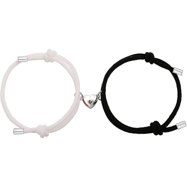 2 Stycken Magnetiska Pararmband för Kvinnor Män, Sol och Måne Matchande Armband Kärleksgåvor, för Pojkvän Flickvän Bästa Vän, Polyamid