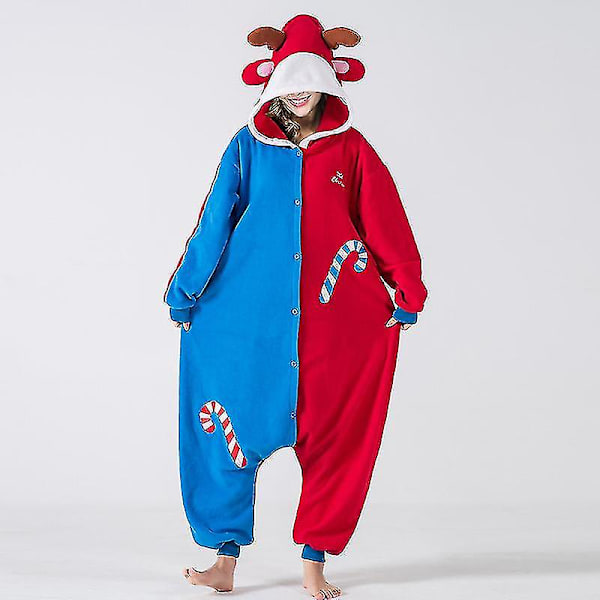Jul Onesie Älg Hatt Onesie Party Show Onesie Jumpsuit Jumpsuit Julklapp Pyjamas Blue M