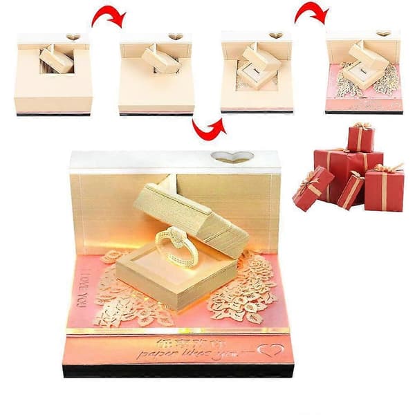 Valentinsdag Ring 3D Notisblokk