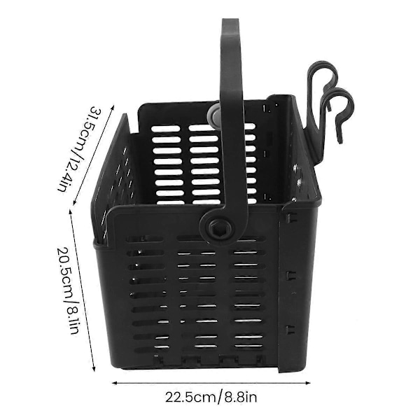 Sammenklappelig Bagagekurv til Cykel, Sort, 31,5 x 22,5 x 20,5 cm/12,4 x 8,8 x 8,0 tommer (Åben) Universal Cykelkurv, B