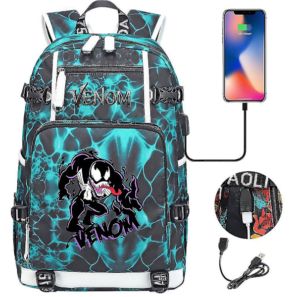 Venom Fashion Tryckt Usb Ungdom Skolväska (3-20) Color-14