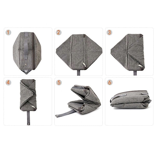 Vikbar Rese-Låda Läcksäker med Dragkedja Bärbar Toalett för Hotell Bil Utomhus 35 X 45cm