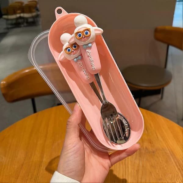 Zootopia Judy Hopps Nick Wilde 304 Bestikssæt i rustfrit stål med ske og gaffel White