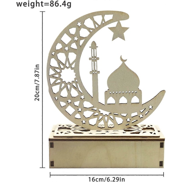 2025 Ny Ramadanlykta, Eid Mubarak Ramadan LED Trälampa, Muslimsk Ramadan Festival Dekoration Stjärnlyktor, Halvmåne Nattlampa För Muslim Isla