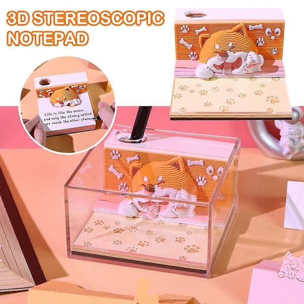 3D Skrivebordsnotesblok Riv af Kalender Note Sød-