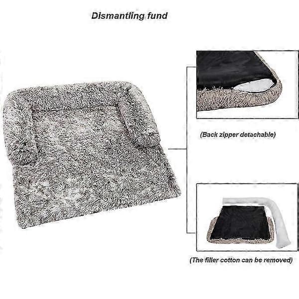 Hundeseng Fluffy Plys Hundemåtte Til Møbelbeskytter light grey Right angles M