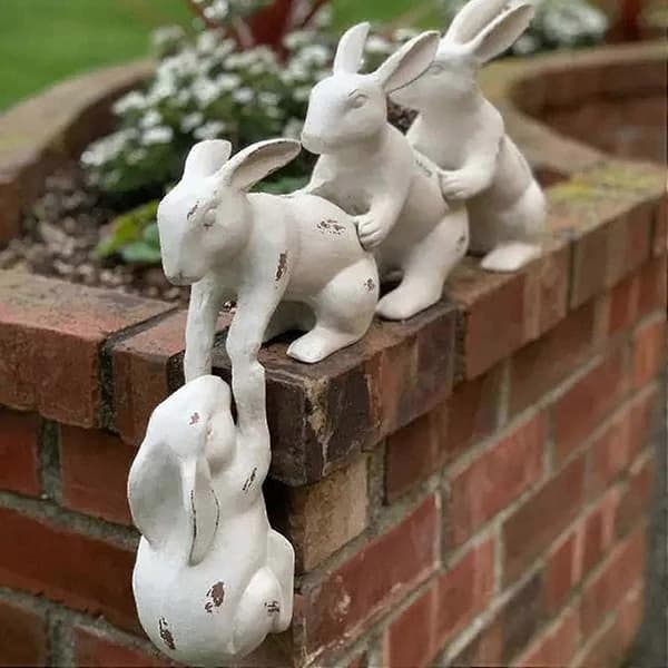 Hagefigur påskehare | Hagefigurpynt i harpiks – hagefigur