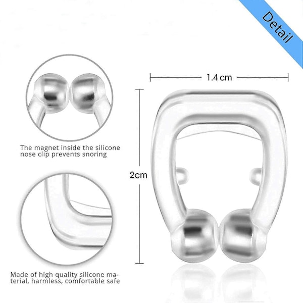 Anti Snoring Enhet Magnetisk Anti Snark Näsklämma Uppdaterad Silikon Stoppa Snarkningsenheter