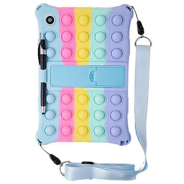 Kompatibel med Galaxy Tab A8 10.5 (2021) Fidget Sensorisk Silikon Boble Angst Stress Reduserende Leker Anti-skli Tekstur Nettbrettdeksel LightBlue