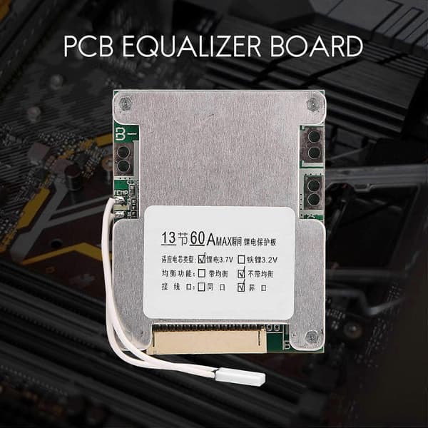 13S 48V 60A Batteribeskyttelseskort Li-Ion Celle Batteri BMS PCB Equalizer Kort