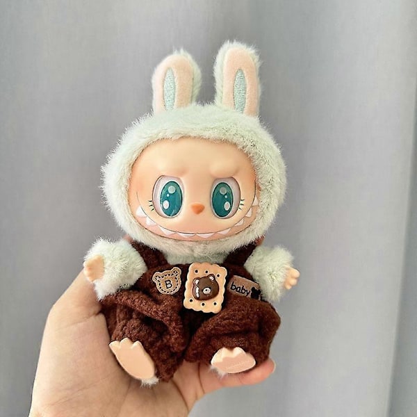 17cm Mini Plyschdockas Kläder Outfit Tillbehör För Korea Kpop Exo Labubu I II Idol Dockor Sittande Party Overaller Kläder Gåva 3