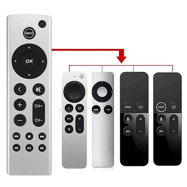 För Apple TV Fjärrkontroll 4K / HD A2169 A1842 A1625 Utan Röst Vanlig Modell