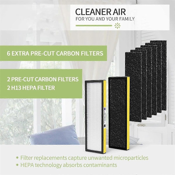 2-pak FLT5000 HEPA-erstatningsfilter til Germ Purifier AC5000, AC5000E, AC5250PT, AC5350B, AC5350