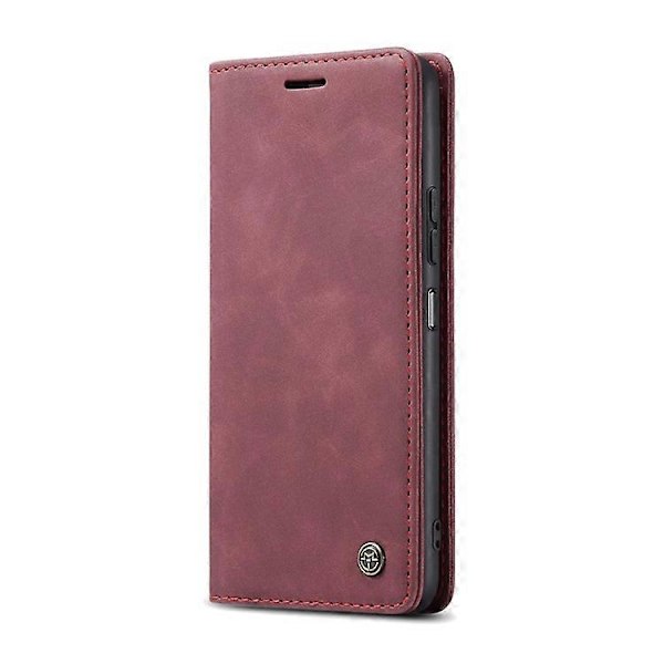 CASEME 013 Serien Kompatibel För Xiaomi Redmi 13 5G / 13 4G / Redmi Note 13R 5G Fodral Kort Hållare Ställ Läder Telefonskal Red
