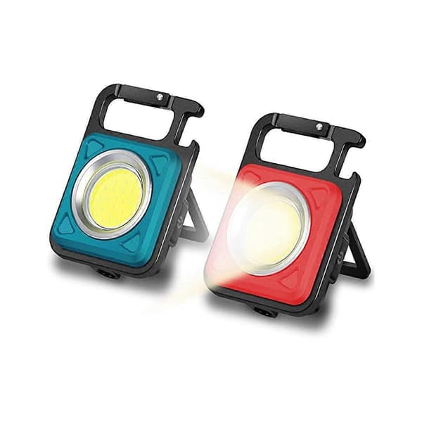 2 stk. Multifunktionel Mini COB Nøglering Arbejdslampe, Velegnet til Vandreture, Camping, Overlevelse og E