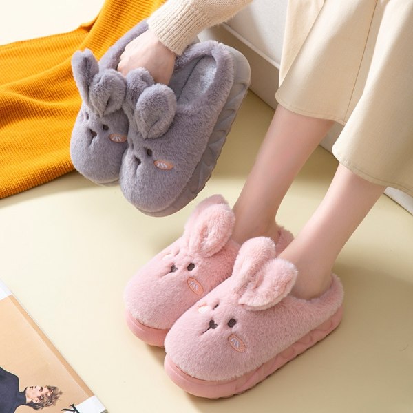 Kotitossut Talvi Puuvillatossut Lämpimät Kotitossut Sisätiloihin Gray 40-41