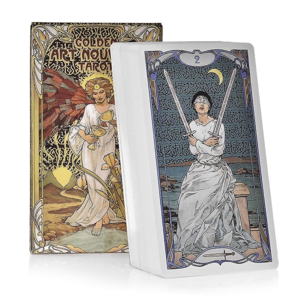 Tarotkort steampunk tarot bord kortstokk brettspill kort for familiesammenkomst fest spillekortspill Golden art nouveau