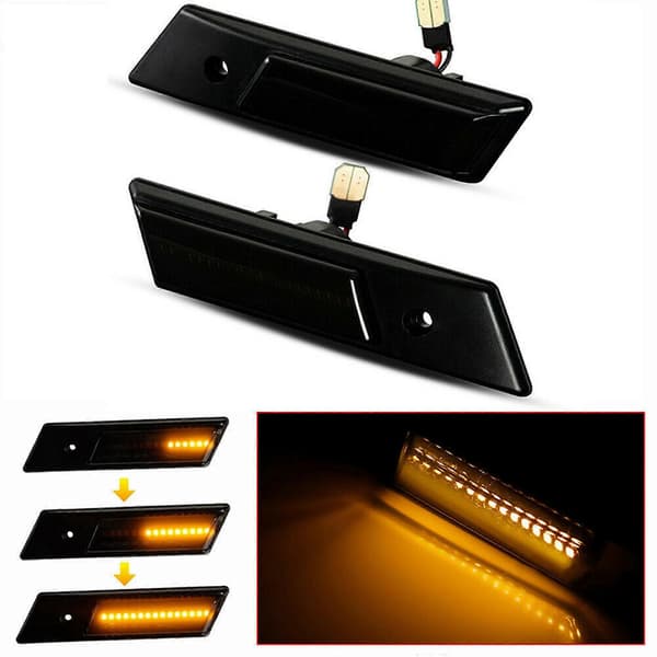 Side Marker Blinklys for 3 5 7 Serie E32 E34 E36 1990-1996 LED Sekvensiell Lampe Dynamisk Bl
