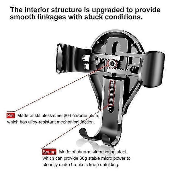 BASEUS Universal Gravity Bilholder Mobiltelefonholder med Klemme Kompatibel til iPhone/Samsung Red