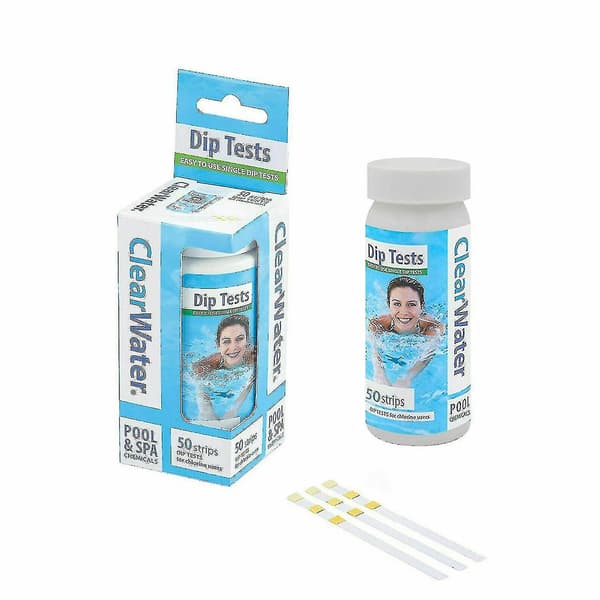 100 stk. Clearwater Dip Test Strips til Spabad, Spa, Swimmingpool Vand Ph Alkalisk Klor