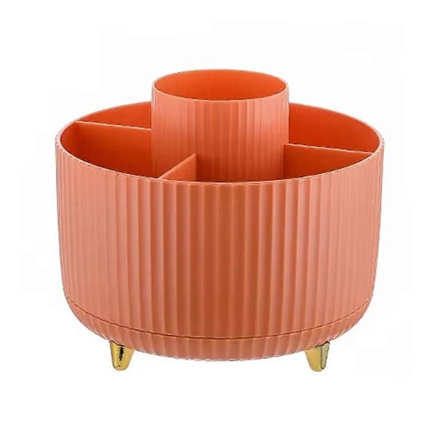 Roterende Makeup Børsteholder Skrivebord Kosmetik Organizer Roterende Skrivebord Opbevaringsboks Bærbar Læbestift
