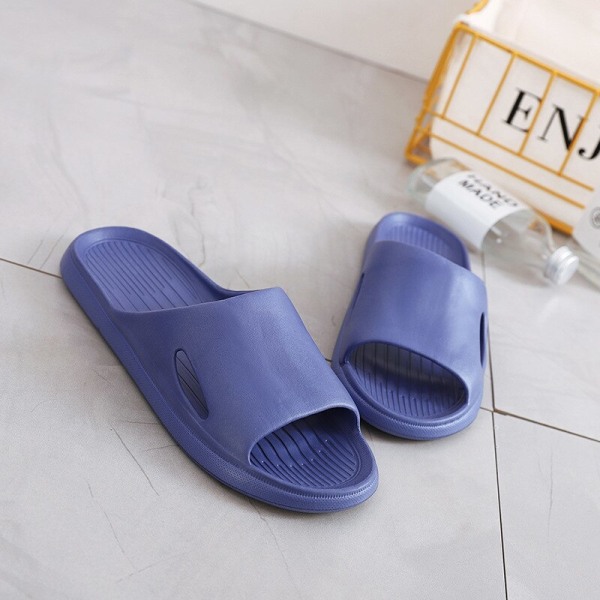 Sommar Dam Enfärgad Mjuk Sula Badrumstofflor Inomhus Halkfria Hemmaskor A037 Dark Blue 42-43
