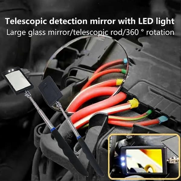 LED Telescopic Inspection Mirror 360 Rotating Mechanic Car