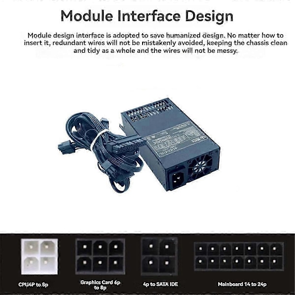 400W PSU ATX Full Modulær Strømforsyning FLEX Modul Strømforsyning Lavt Støynivå for Små 1U (Flex ITX) Datamaskinkabinetter