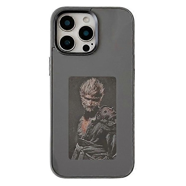 Kompatibelt E Ink-deksel til iPhone 16 Pro Max med 4-fargeskjerm, trådløs NFC-foto-display for DIY Grey