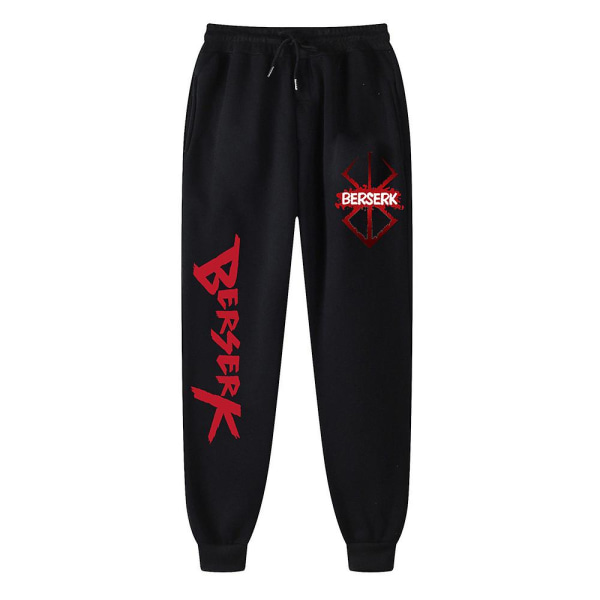 Anime-housut Berserk lenkkeilyhousut Naisten pitkät housut miesten casual housut Harajuku Streetwear lenkkeilyhousut Y2k miesten lenkkeilyhousut pitkät housut black 1 M