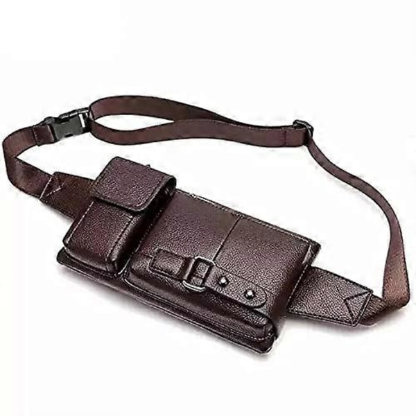 Axelväskor i läder för män, bröstväskor, vattentäta crossbody-väskor