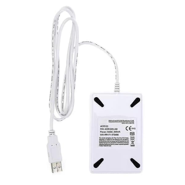 Components Smart Card Reader Kontaktløs Usb Ic Kortlæser Kompatibel (1 stk., Hvid)