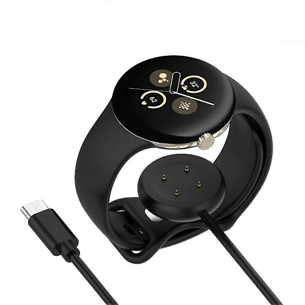 Type-C -latauskaapeli Pixel Watch 2:lle, magneettinen latauskaapeli Pixel Watch 2 -älykellolle, musta