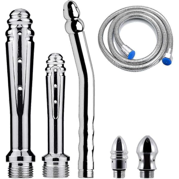 3-delad lavemangsdusch med 3 duschmunstycken, duschkit för män + duschslang (silver)
