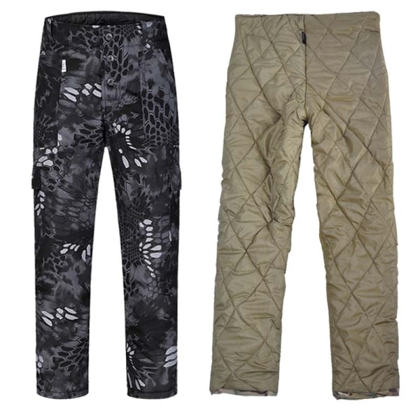 -25°F Camo Housut Sotilasvaatteet Taktiset takit Metsästysvaatteet Taistelupuku Vedenpitävä Camping Airsoft Army Takki Mies black python pant M-50-60kg