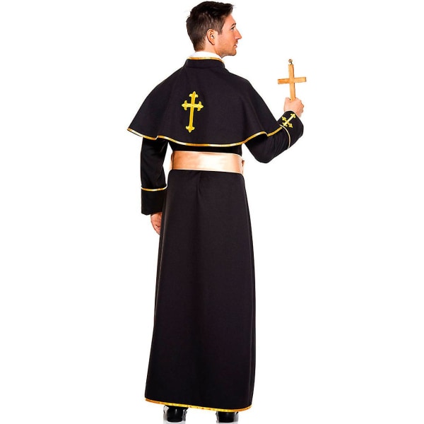 Kaapu Papin Mekko Seksikäs Nunna-asu Karnevaali Halloween Kirkko Uskonnollinen Luostari Ystäville Cosplay Hieno Juhlapuku Women(5pcs) M