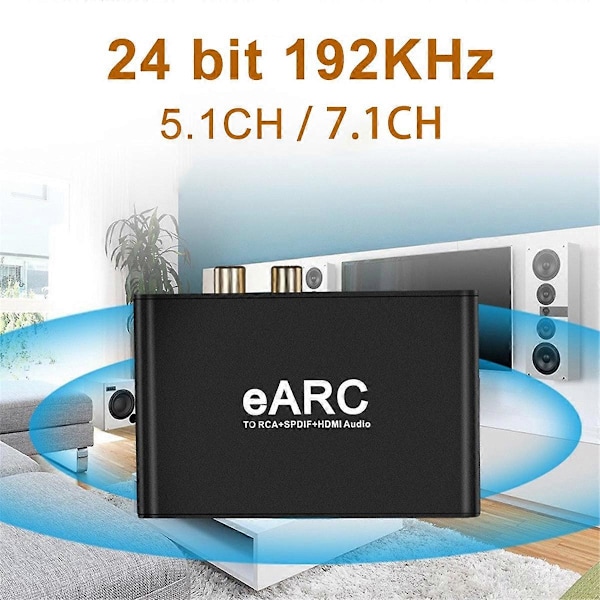 EARC ARC Ljudomvandlare, för TV till Soundbar Högtalarförstärkare